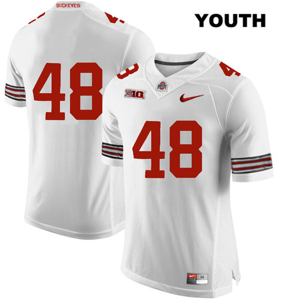 Ohio State Buckeyes Youth Tate Duarte #48 White Authentic Nike No Name College NCAA Stitched Football Jersey ZO19L06WI
